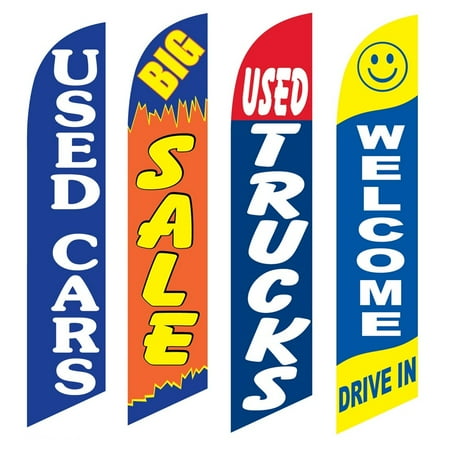 4 Advertising Swooper Flags Used Cars Big Sale Used Trucks Welcome Drive In