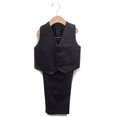 thumbnail image 2 of Boys 2-Piece Formal Vest & Suit Pants Outfit Set, Sizes: 2T to 16 (Shiny Leather-Look Black), 2 of 5