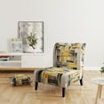 thumbnail image 2 of Designart "Réalités Intersectées en Jaune et Gris II" Chaise d'Appoint Jaune Abstraites Rembourrée - Fauteuil Moderne pour Chambre, 2 of 7