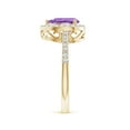 thumbnail image 3 of ANGARA Natural 1 Ct. Amethyst with Diamond Halo Ring in 14K Yellow Gold for Women (Ring Size: 6), 3 of 9