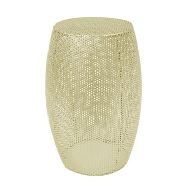 GDF Studio Sleek Gold Drum Shape Side Table