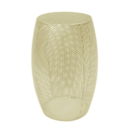 GDF Studio Sleek Gold Drum Shape Side Table