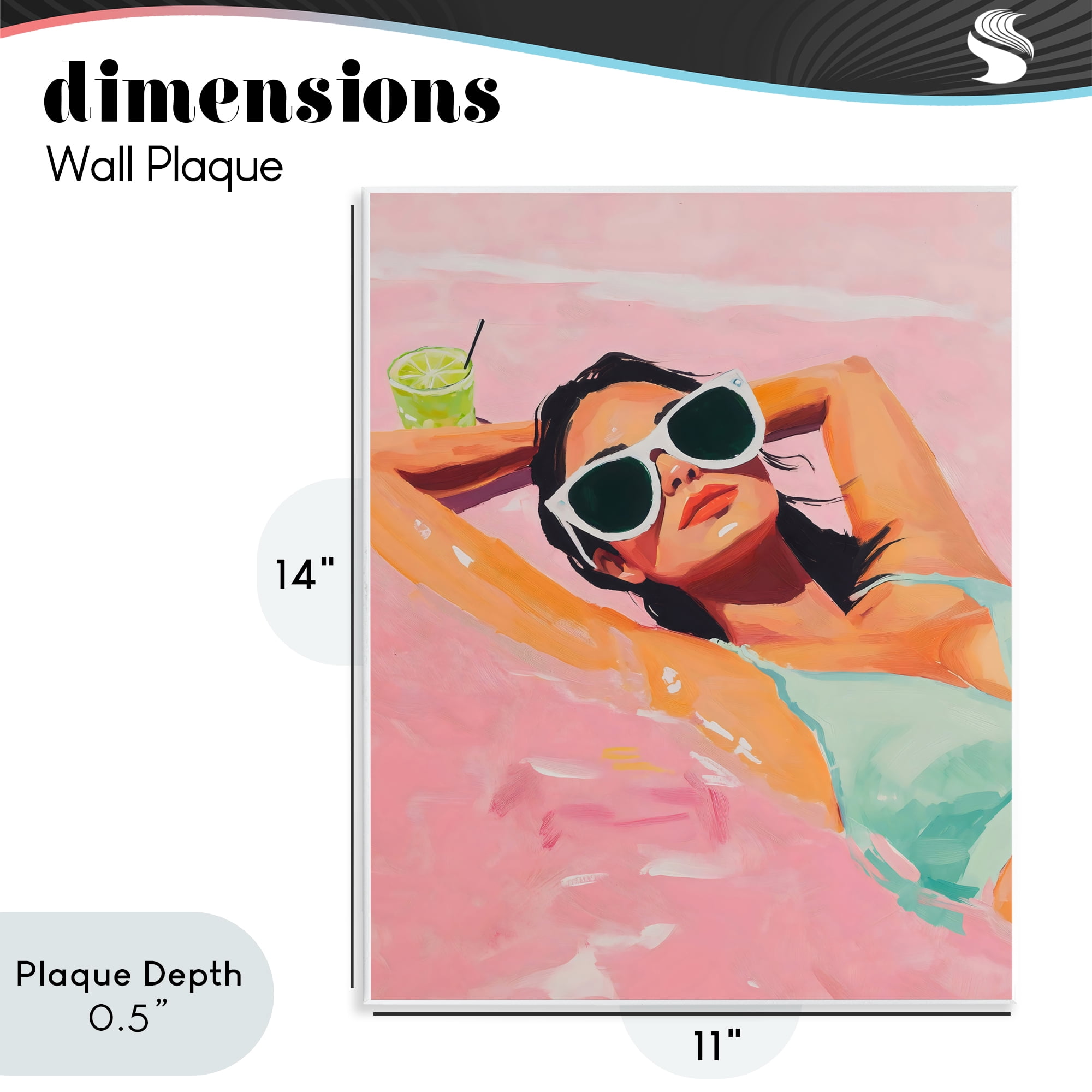 Stupell Industries Trendy Summer Girl Wall Plaque Art, design by The Prints Vibe