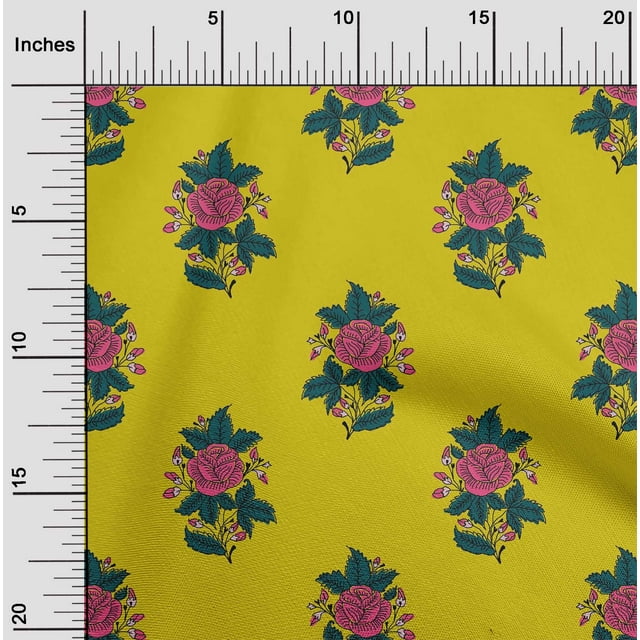 oneOone Feuilles de Tissu de Coton et Imprimé Floral BTY 56 Pouces de Large