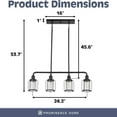 thumbnail image 4 of Prominence Home 2 Pack Lincoln Woods 4 Light Industrial Bathroom Vanity Light, Black, 4 of 10