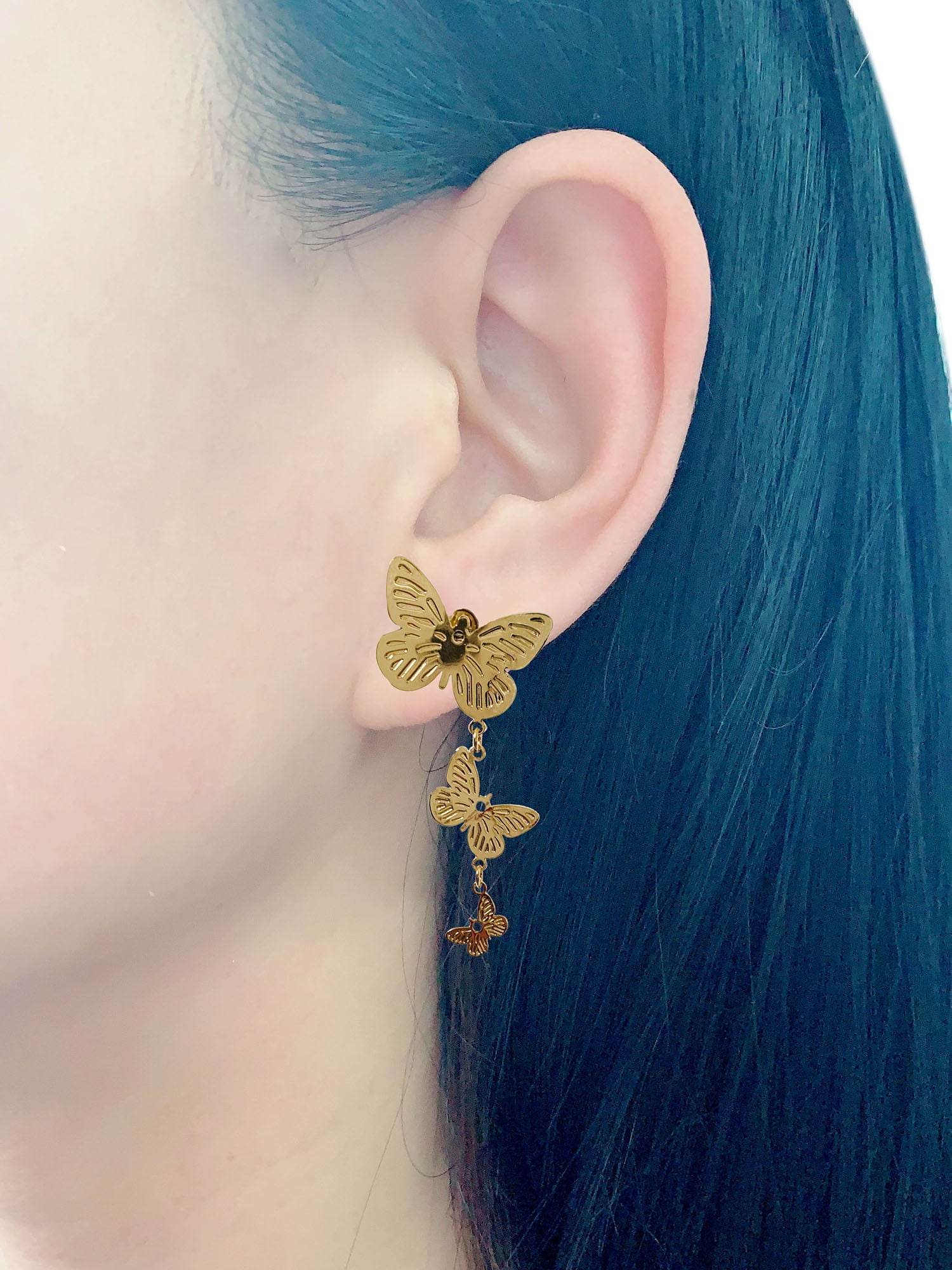 Blue Banister Butterfly Earrings