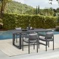 thumbnail image 3 of Argiope Outdoor Patio 5-Piece Dining Table Set in Aluminum with Grey Cushions, 3 of 7
