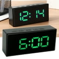 thumbnail image 4 of LED Digital Clock, Streamlined Design Smart Light Sensing Mirrored Digital Alarm Clock Clear Display Night Mode  For Home For Travel Green, 4 of 8