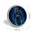 thumbnail image 2 of Vinícius Júnior-Theme Round Button Badge: Premium Metal Construction, Ideal for High-End Events 2.8 cm, 2 of 6