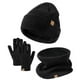 thumbnail image 1 of Conjunto de gorro y bufanda Prolriy para mujer, 3 conjuntos de guantes de invierno para niños, gorro de punto para niños pequeños, manoplas con pantalla táctil, calentador de cuello para niños y, 1 of 3