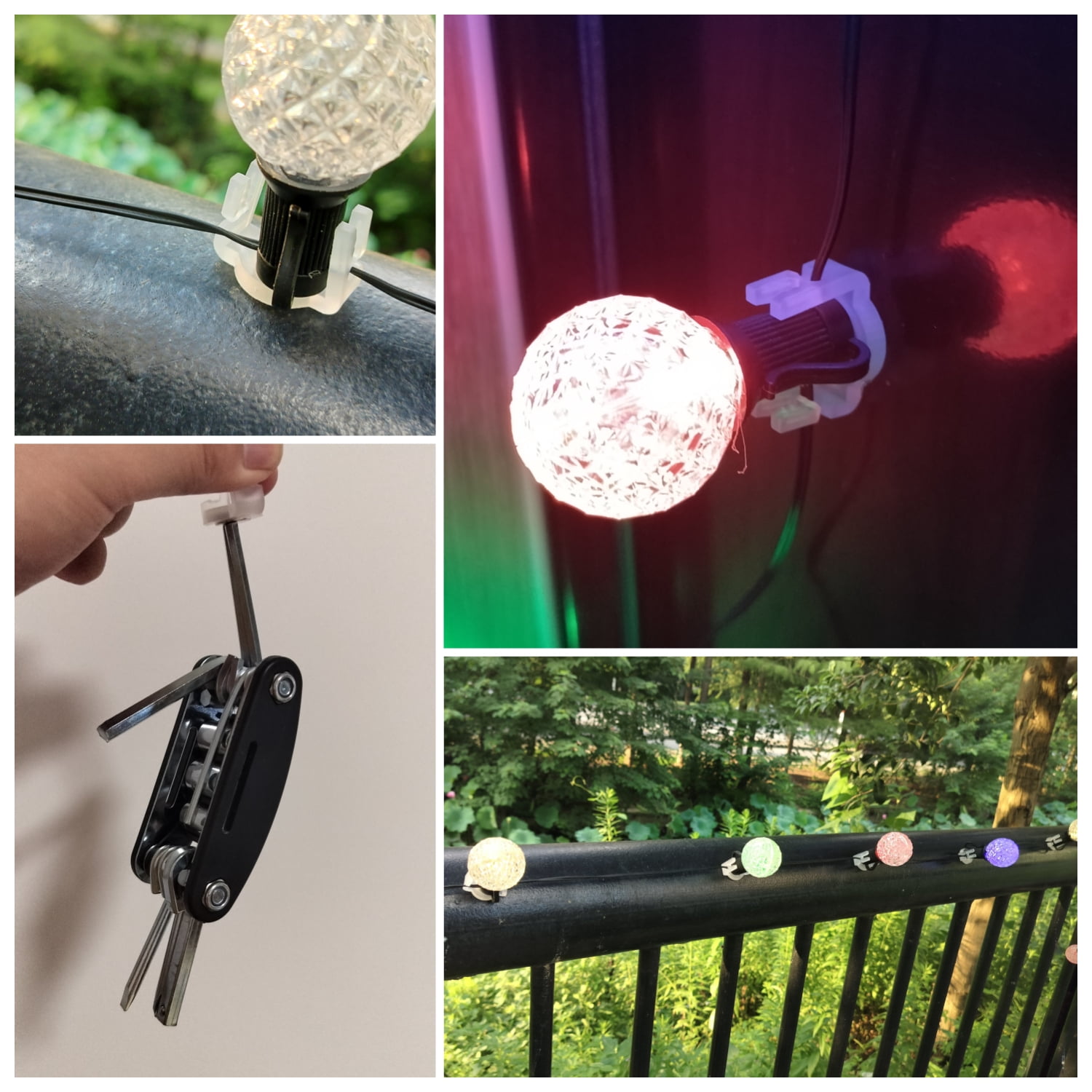50 Packs Heavy Duty Light Clips,Extra Strong Magnetic Christmas Light Clips, Holiday Lighting Magnet for C9, C7 Sockets，Patio Lighting, Christmas Tree (50, Black)