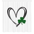 thumbnail image 2 of Ambesonne Irish Shower Curtain, Heart with Shamrock Leaves, 69"Wx70"L, Dark Grey Green White, 2 of 4