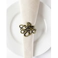 thumbnail image 2 of Fennco Styles Coastal Octopus Metal Napkin Rings, Set of 4 - Bronze Nautical Napkin Holders for Home Décor, Dining Table, Banquets, Family Gathering and Special Occasions, 2 of 8