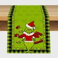 thumbnail image 1 of JOOCAR Christmas Table Runner, Green Black Buffalo Plaid Christmas Green Grinch Red Christmas Hat Christmas Table Runner, Suitable for Christmas Kitchen Dining Table Table Holiday Decoration, 1 of 5