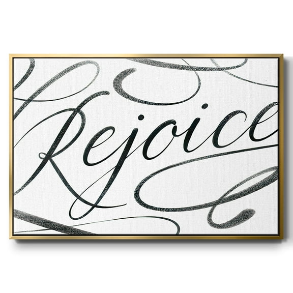 Rejoice - Framed Gallery Wrapped Holiday Canvas - 17 x 25 - Gold Frame