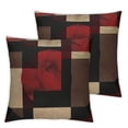 thumbnail image 2 of HENGT Set of 2 Red Geometry Throw Pillow Covers Pillow Covers ,Abstract Swirls Lines Stripes Cushion Covers Retro Geometric Rustic Modern Circle Psychedelic ,Brown Black, 2 of 6