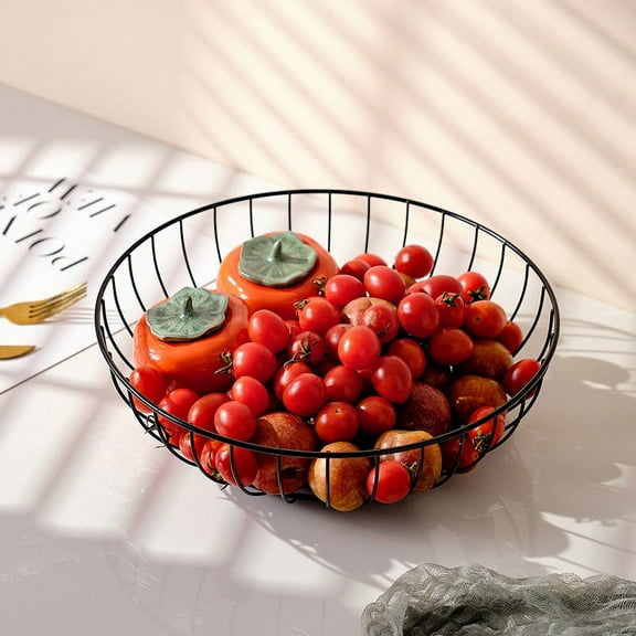 Metal Wire Fruit Bowl Basket - Fruit Storage Container for Kitchen, Snacks, and Fruit Organization
