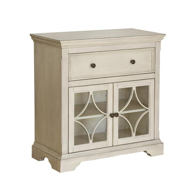 HomeFare Console Deux Portes en Bois Blanc Cassé