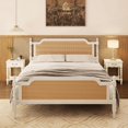 thumbnail image 1 of Elegant Pine & Rattan Polyester Bed: Natural Rattan Frame in 2 Sizes & 2 Colors, 1 of 10