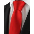 thumbnail image 2 of （red） Satin Tie Pure Color Necktie Mens Ties, 2 of 5