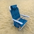 thumbnail image 4 of Bliss Hammocks Folding Beach Chair W/ Towel Rack & Cup Holder, 5 Reclining Positions, 275 Lb. Capacity (Blue Flowers), 4 of 12