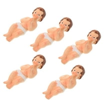 Worgeous 5Pcs Baby Jesus Figurine Mini Resin Baby Jesus Statue Nativity Collectible Statue For Christmas Decor Holy Faith Religious Home Decor