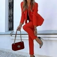 thumbnail image 3 of Women's Blazer With Trouser Suits Office Work Business Suit Jacket 2-piece Suit Set, 3 of 4