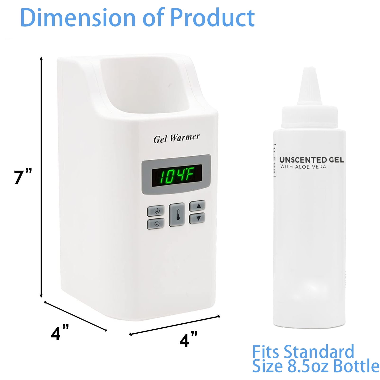 Gel Warmer with Precision Digital Display, Built in Timer, Heater for Massage Cream, Baby Lotion, & Oils, Wall Mountable & Freestanding Option, Adjustable Temperature, for Home & Spa