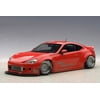 Rocket Bunny Toyota 86 Metallic Red with Silver Wheels 1/18 Model Car by Autoart