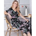 thumbnail image 4 of Ekouaer Womens Pajama Set 2 Piece Cotton Pj Short Sleeve Sleepwear Top with Capri Pants Print Nightwear, 4 of 6