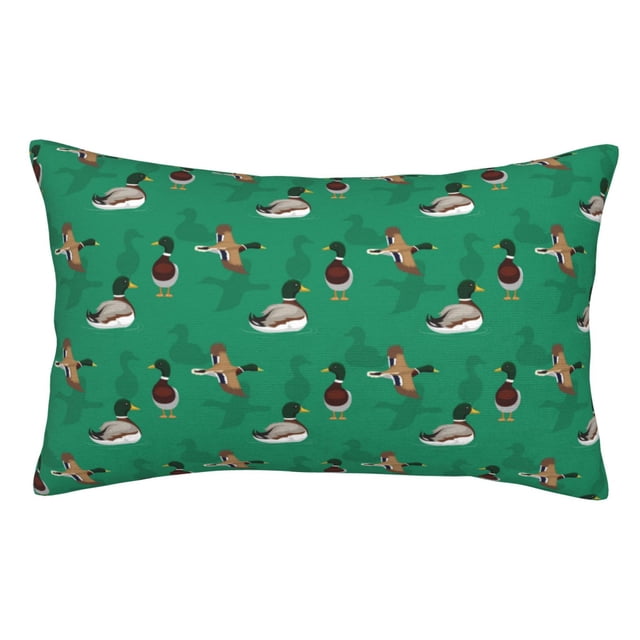 Balery Duck Mallard Flying Pose Funda de Cojín Estampada, Regalos para Mujeres, Regalos de Amor para Ella, Regalos para Novia o Esposa, Funda de Almohada-14"x20"