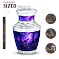 thumbnail image 2 of JAGASY Unicorn Small Cremation Urn for Girls, Blue Urns for Human Ashes Keepsake, Sunset Forest Trees Decorative Urns for Friends, Memorial Funeral Mini Urn for Boys, (3 Inch), 2 of 7