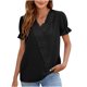 thumbnail image 1 of Blusa de manga corta con cuello en V informal de verano para mujer a la moda Pompotops  hkajfhjk467451, 1 of 1