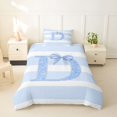 thumbnail image 2 of Erosebridal Girls D Personalized Initial Twin Bedding,Teens Kawaii Blue Bowknot Glitter Print Duvet Cover Set,Pink Reversible,2pcs,No Comforter, 2 of 5