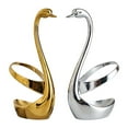 thumbnail image 1 of Adorno de Almacenamiento de escritorio Zulema diseño cisne dorado y plateado, 1 of 8