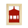 thumbnail image 1 of China Pavilion Culture Outline Pattern Desktop Display Photo Frame Picture Art Painting 5x7 inch, 1 of 3