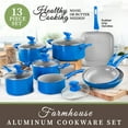 thumbnail image 4 of Granitestone Nonstick Pots and Pans 13 Piece Set Kitchen Cookware Set Ceramic Cooking Frying Skillet Sauce Pans Lids Blue, 4 of 7