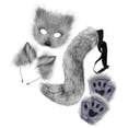 thumbnail image 3 of Máscara y cola de Therian diadema con orejas de animales Strade Fareast Limited Gris oscuro, 3 of 8