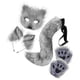 thumbnail image 3 of Máscara y cola de Therian, encantadora máscara de gato peludo para fiesta de Halloween, cumpleaños y vacaciones. Gris oscuro, 3 of 9