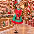 thumbnail image 4 of REDARER Girls Santa’s Little Helper Elf Costume Dress Set with Elf Hat for Xmas Holiday Party School Play Family Photos,4-5 Years, 4 of 5