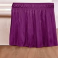 thumbnail image 4 of 600-TC Pima Cotton Universal Wrap Around Bed Skirt Queen (60" x 80") Size, Easy Fit 1-PC Bed Skirt Luxury Fabric 3 Sided Coverage 24" Drop Length, Purple, 4 of 5