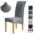 thumbnail image 2 of Juego de 4 unidades Velvet Stretch Esszimmerstuhl Hussen Schwarz, 2 of 7