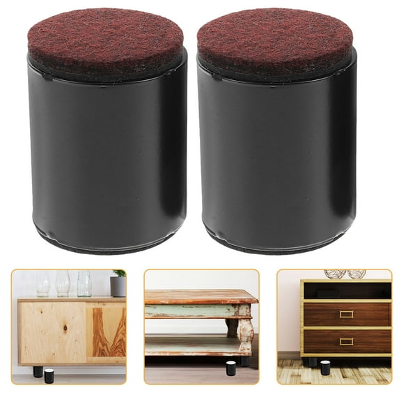 YUYUETIME 4Pcs Black Carbon Steel Table Risers for Furniture Feet 1.97X1.57X1.57in