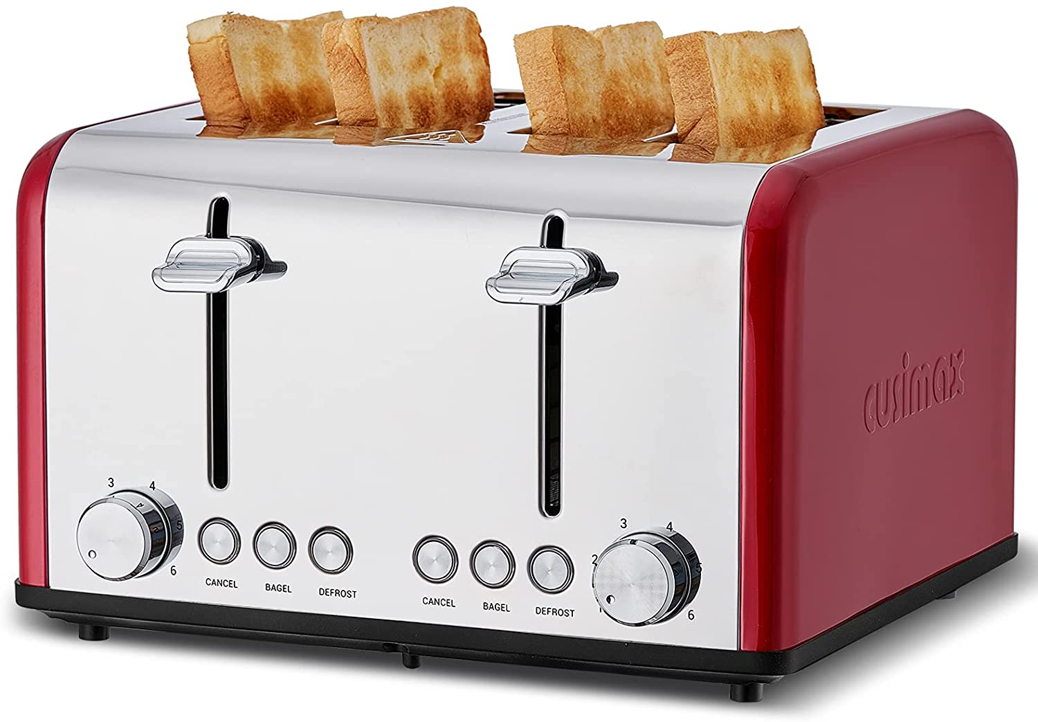 MINYIKJ Toaster 4 Slice Stainless Steel 4 Slice Toaster with Extra Wide