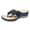 Blue, variant on Women's Orthopedic Platform Flip Flop with Arch Support Recovery Walking Flower Thong Sandals Slip on Summer Beach Shoes Black 8