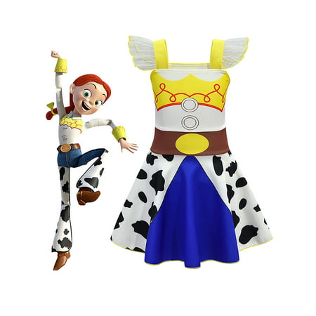 Kids Girls Holloween Cosplay Toy Story 4 Jessie Costume Outfit Fancy