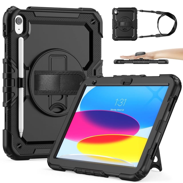 Funda SIBEITU para iPad 11ª y 10ª generación de 10,9 pulgadas con pantalla negra