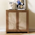 thumbnail image 5 of ARKANTOS Rattan Sideboard Buffet Cabinet with Doors and Adjustable Shelf, Walnut, 1 Piece, 5 of 13