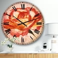 thumbnail image 2 of Designart 'Red Rose Hand drawn with Splashes' Traditional wall clock, 2 of 3
