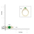thumbnail image 5 of ANGARA Natural Vintage Inspired Round Emerald & Diamond Three Stone Ring in 14K Yellow Gold for Women (Size-6.5mm) | May Birthstone, Anniversary, Jewelry Gift for Women | Natural Emerald Ring, 5 of 10
